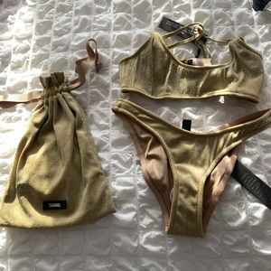 NWT Triangl Gold Bikini Set